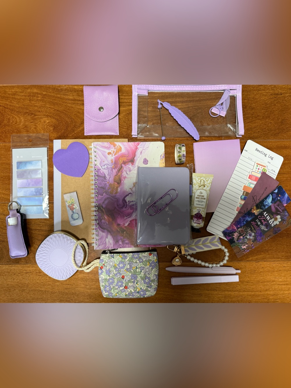 Lavender Bookish Bundle Stationery & Accessories Set